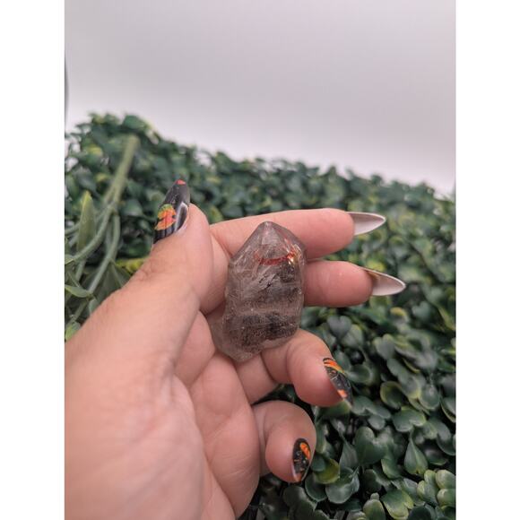 Natural Point Garden Quartz Enhydro black sediment rare find crystal specimen - Picture 3 of 4